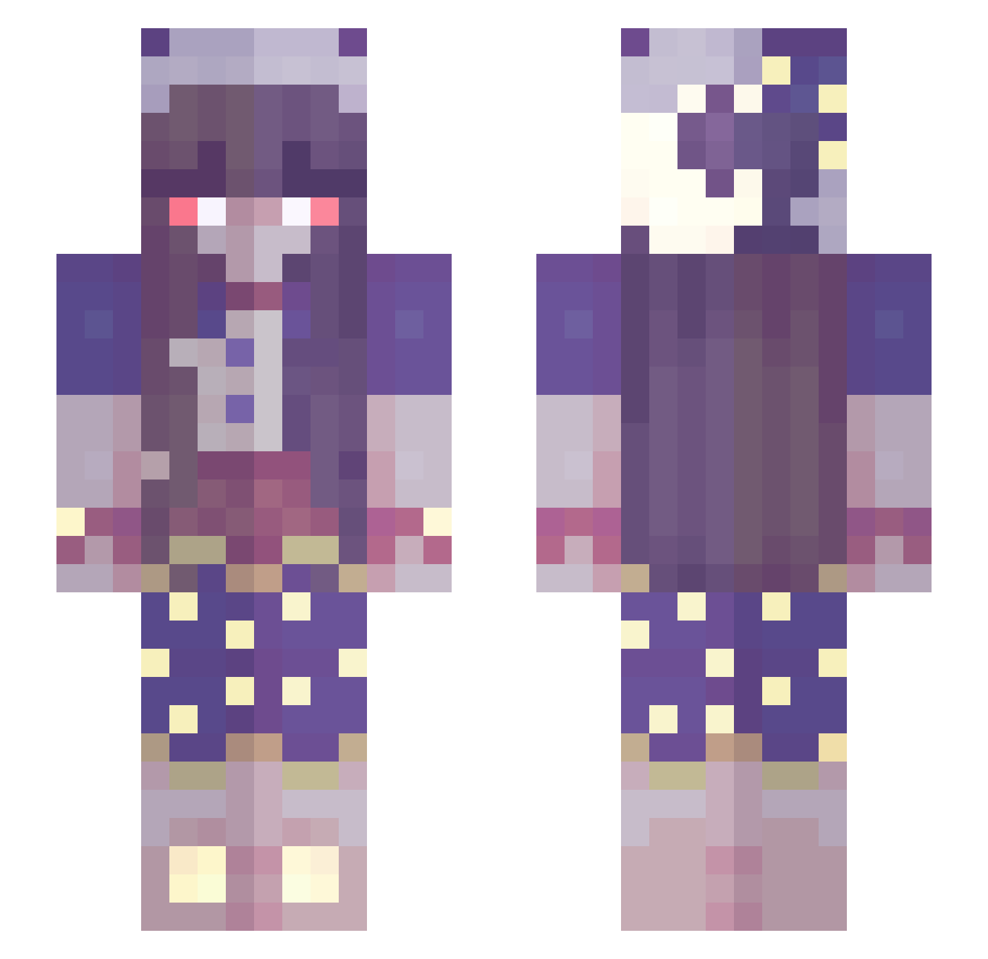 Kitty090 Minecraft skin, front and back view