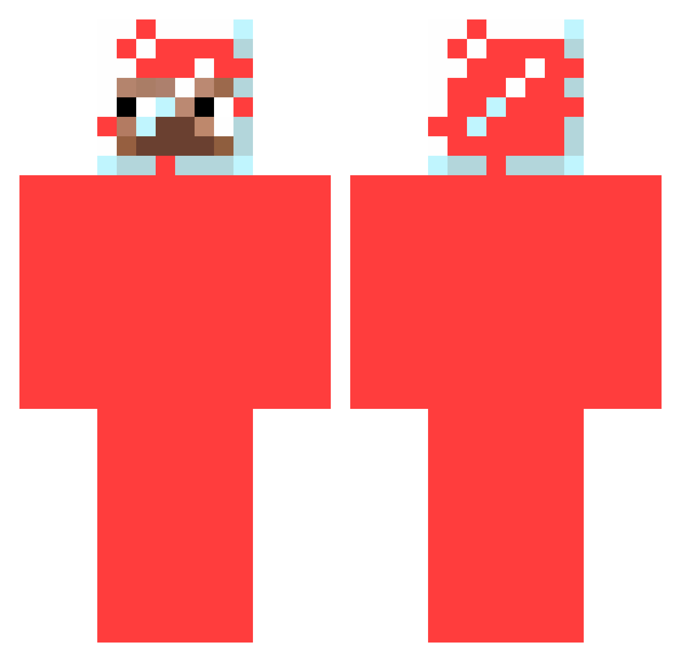 Plexiglass Minecraft skin, front and back view