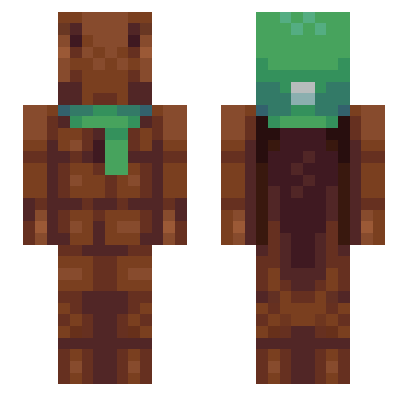 Adeptuswixus Minecraft skin, front and back view