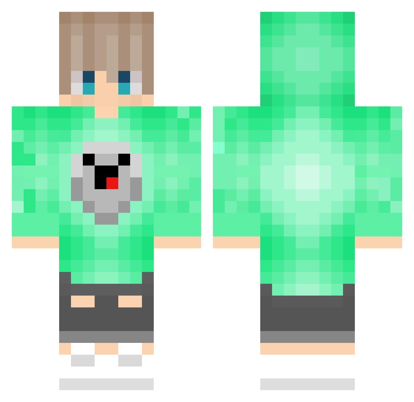 EinHandVollSkill Minecraft skin, front and back view