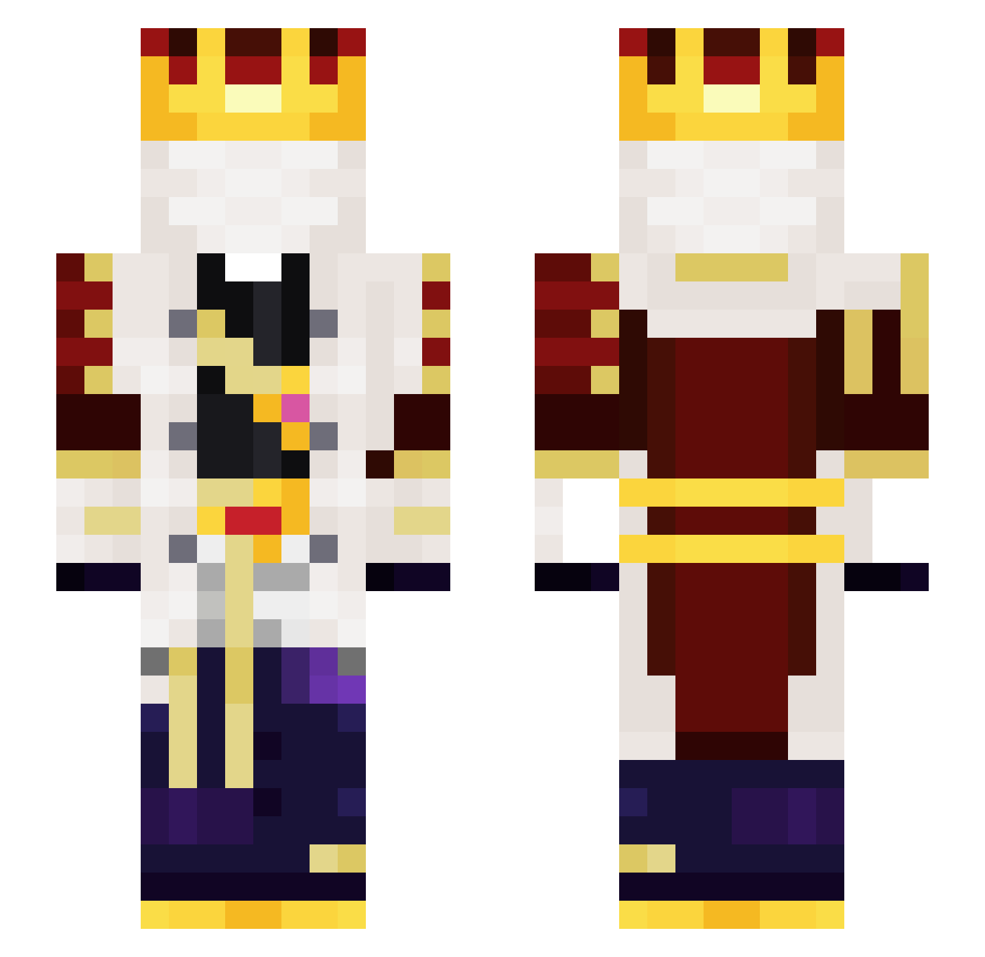 AJTavares Minecraft skin, front and back view