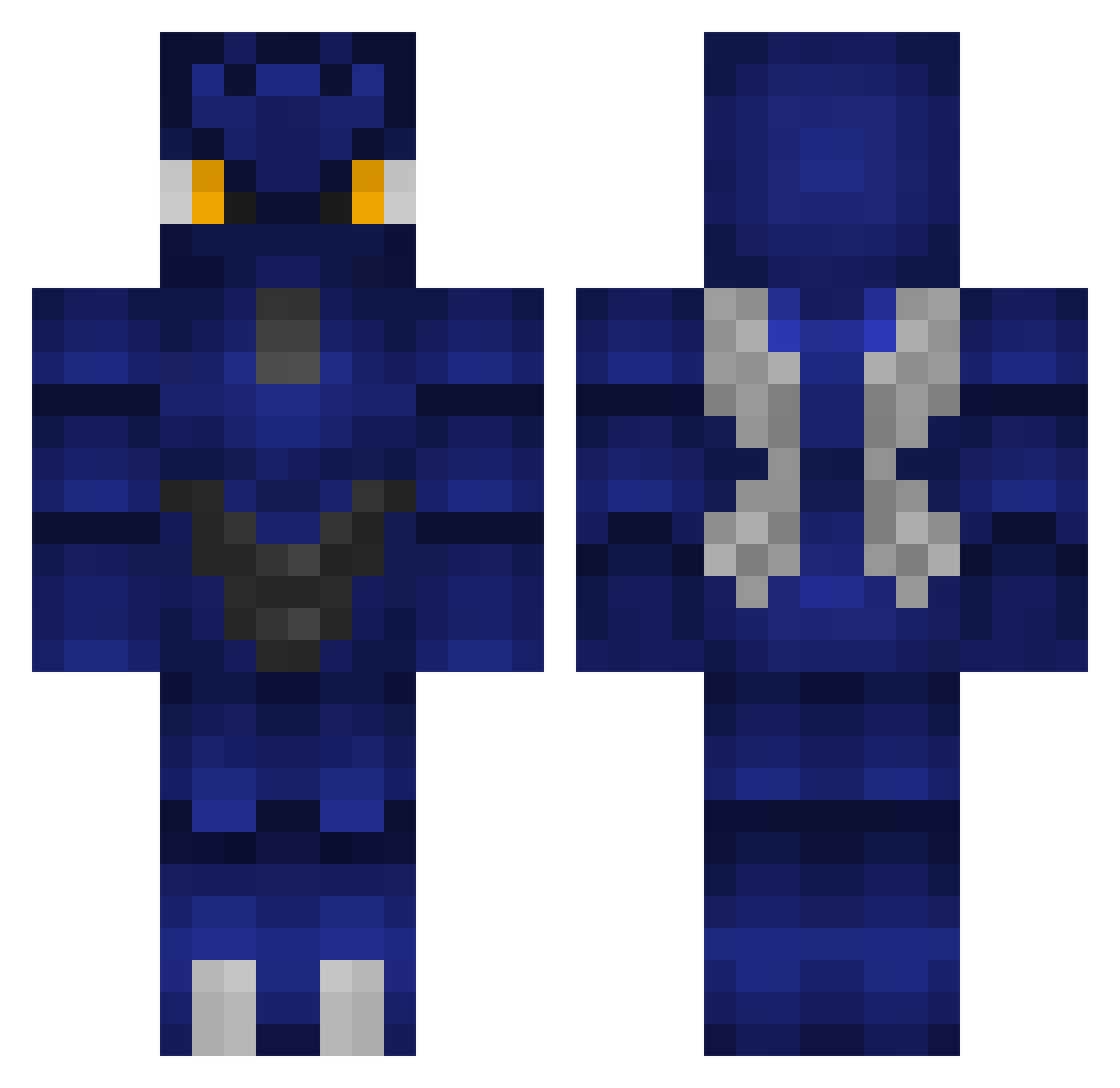 Eater Minecraft skin, front and back view