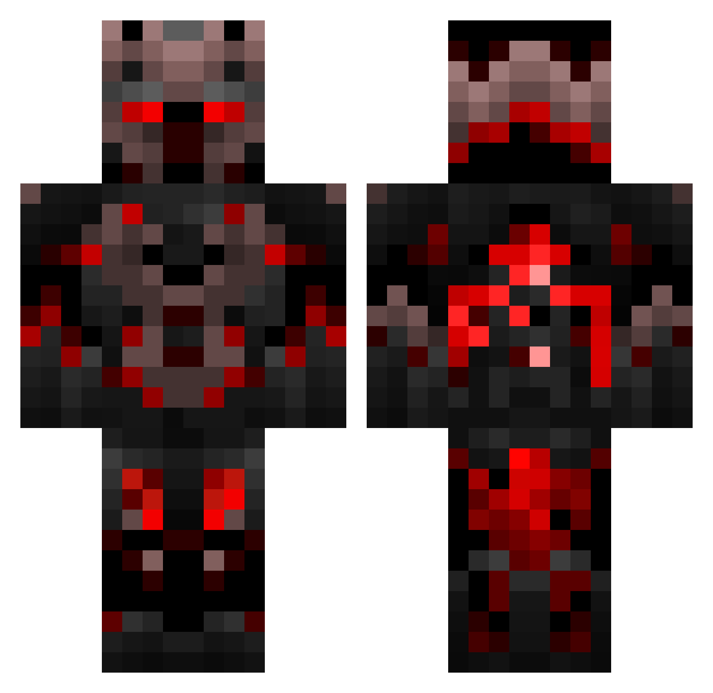 Xoi123 Minecraft skin, front and back view