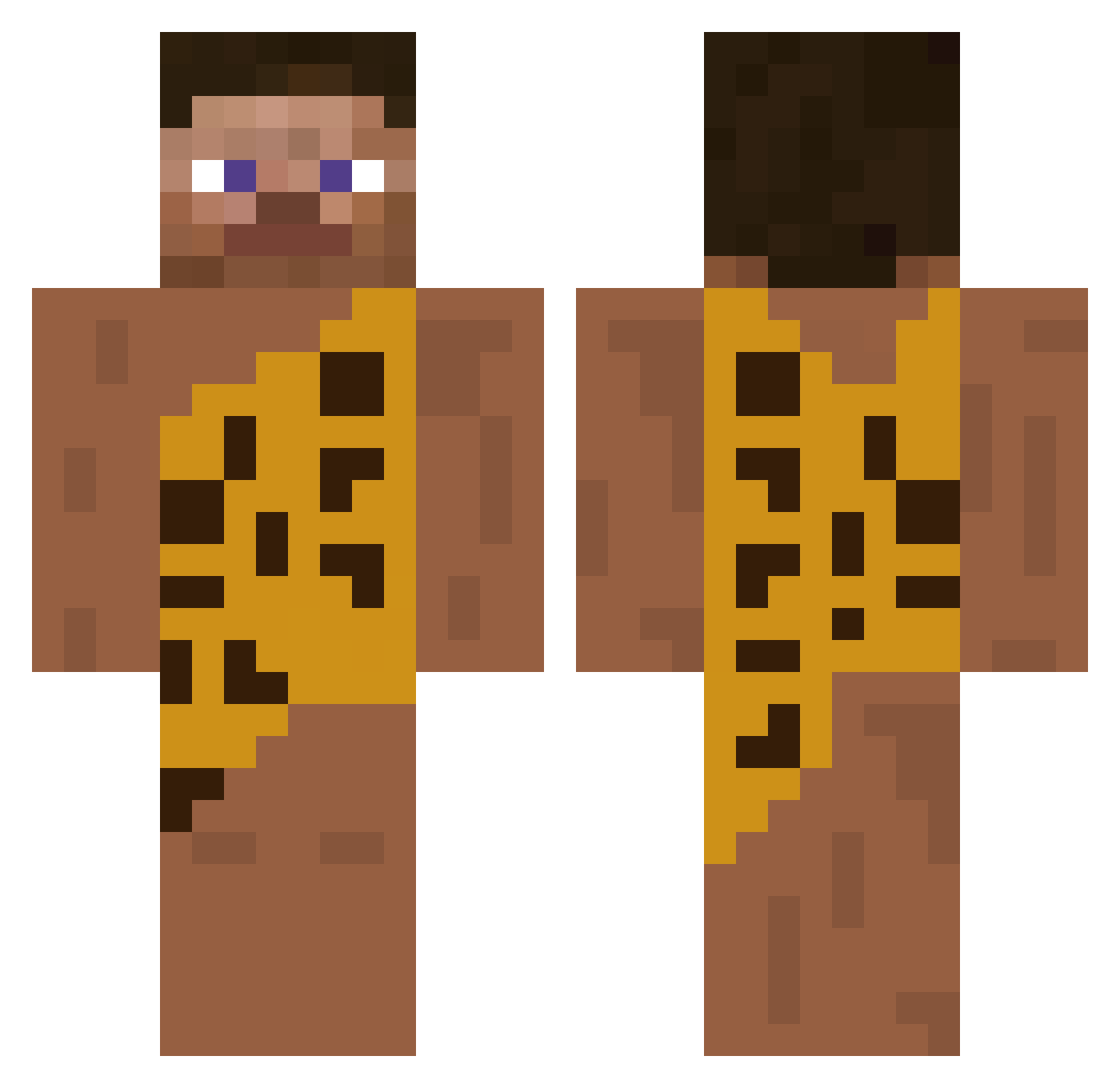 AzyweSuperZika Minecraft skin, front and back view