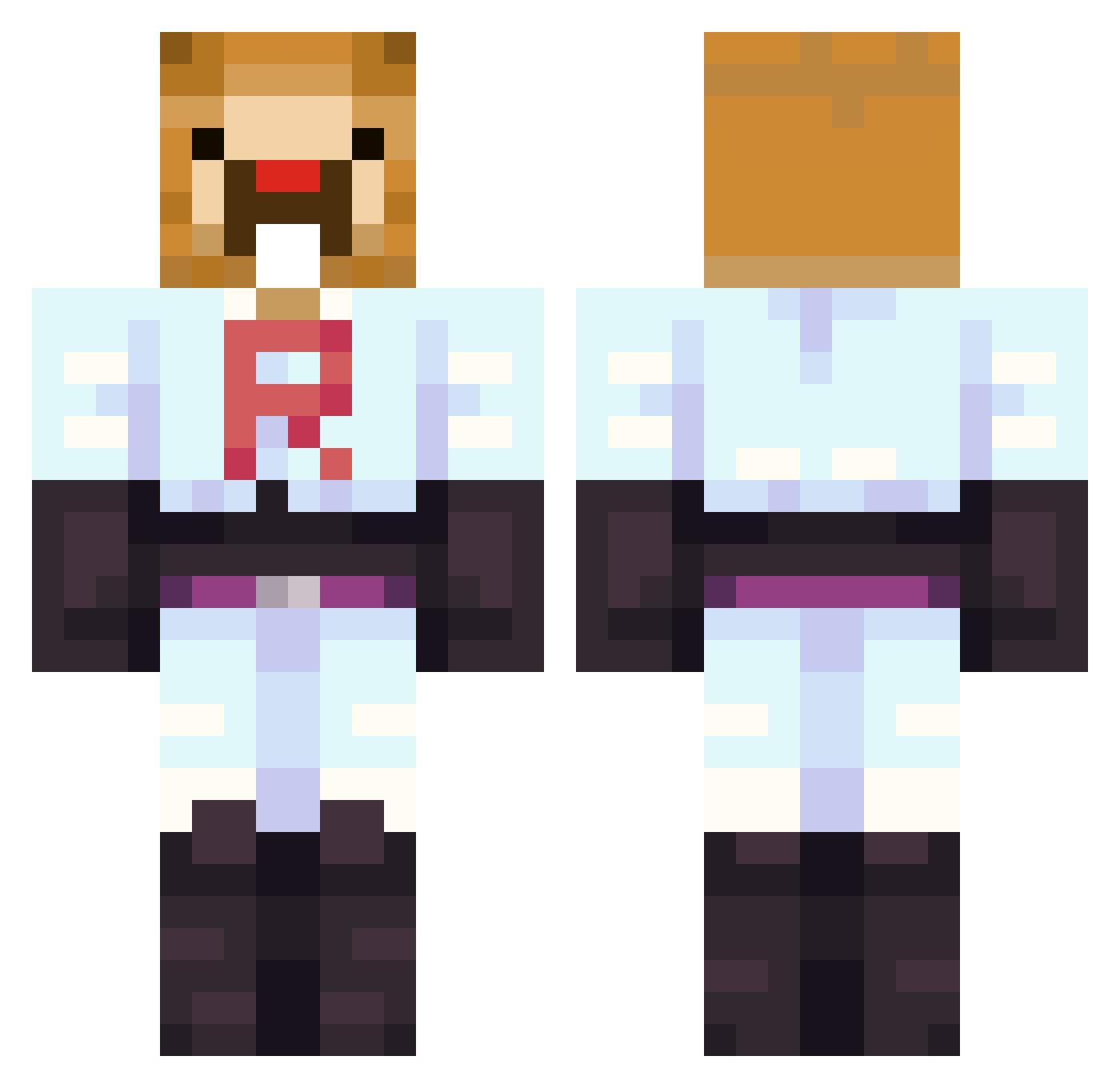 Astriod21 Minecraft skin, front and back view