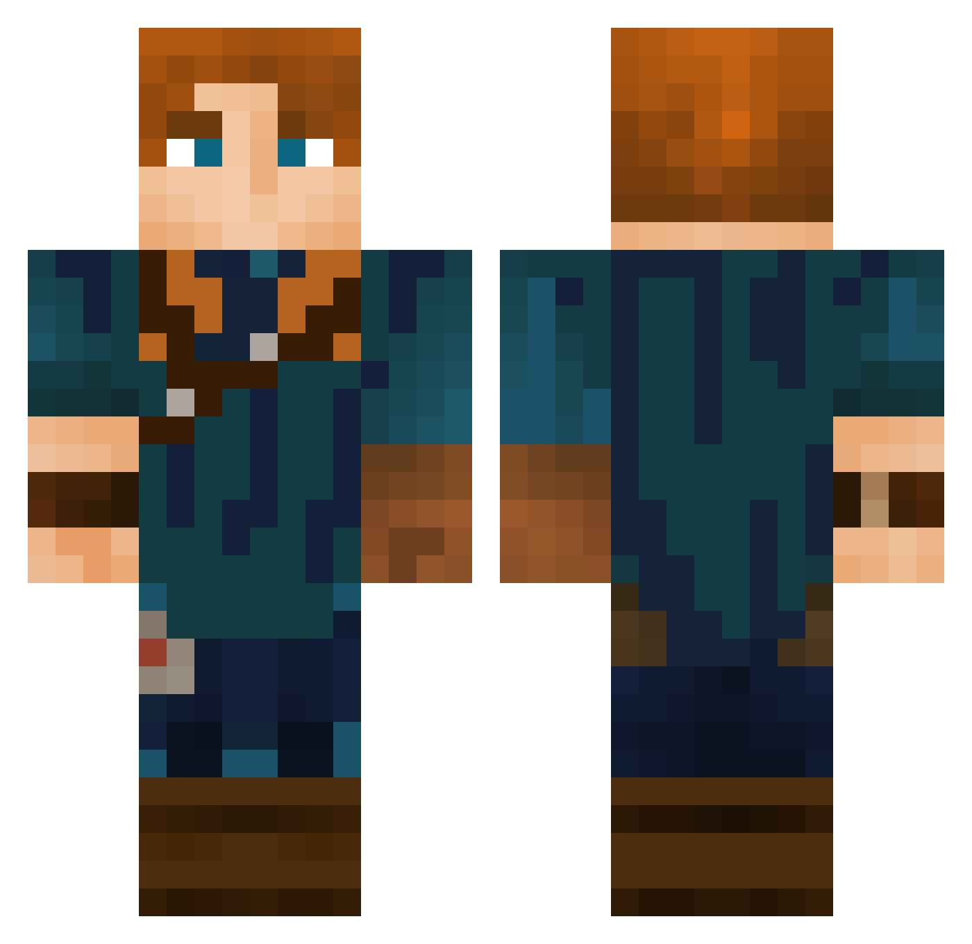 AfrikanCing Minecraft skin, front and back view