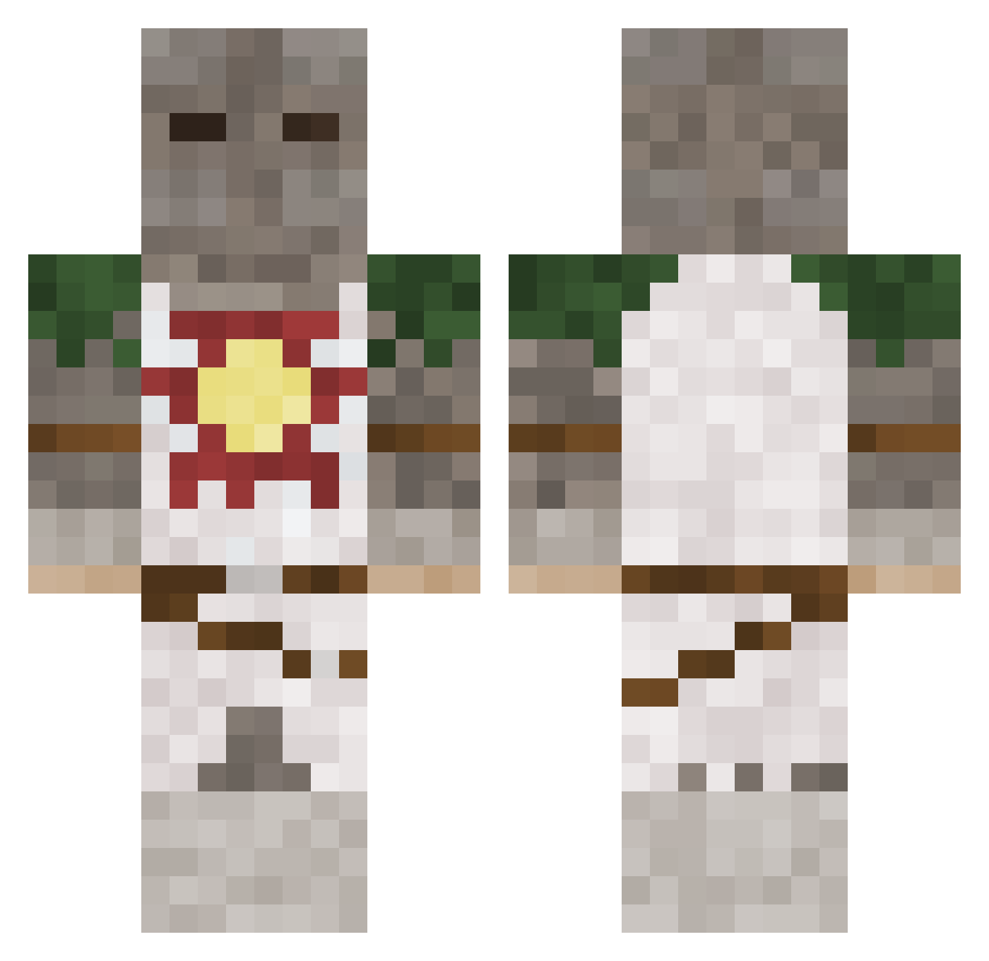 Sm1rnoff Minecraft skin, front and back view
