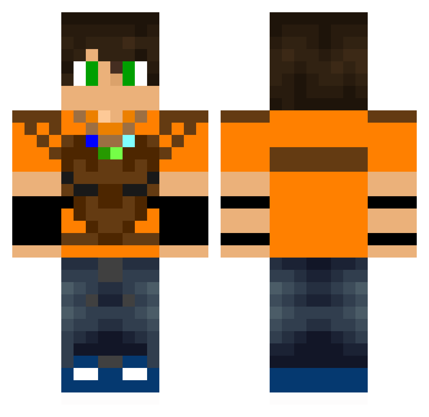 ThePercyJackson Minecraft skin, front and back view