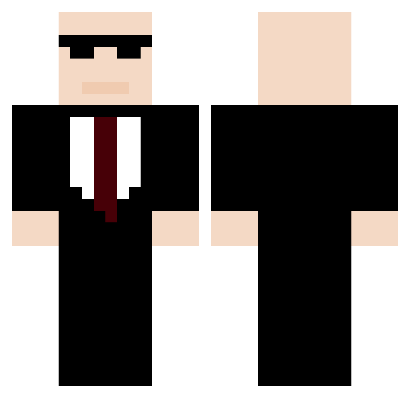 Avaxxo Minecraft skin, front and back view
