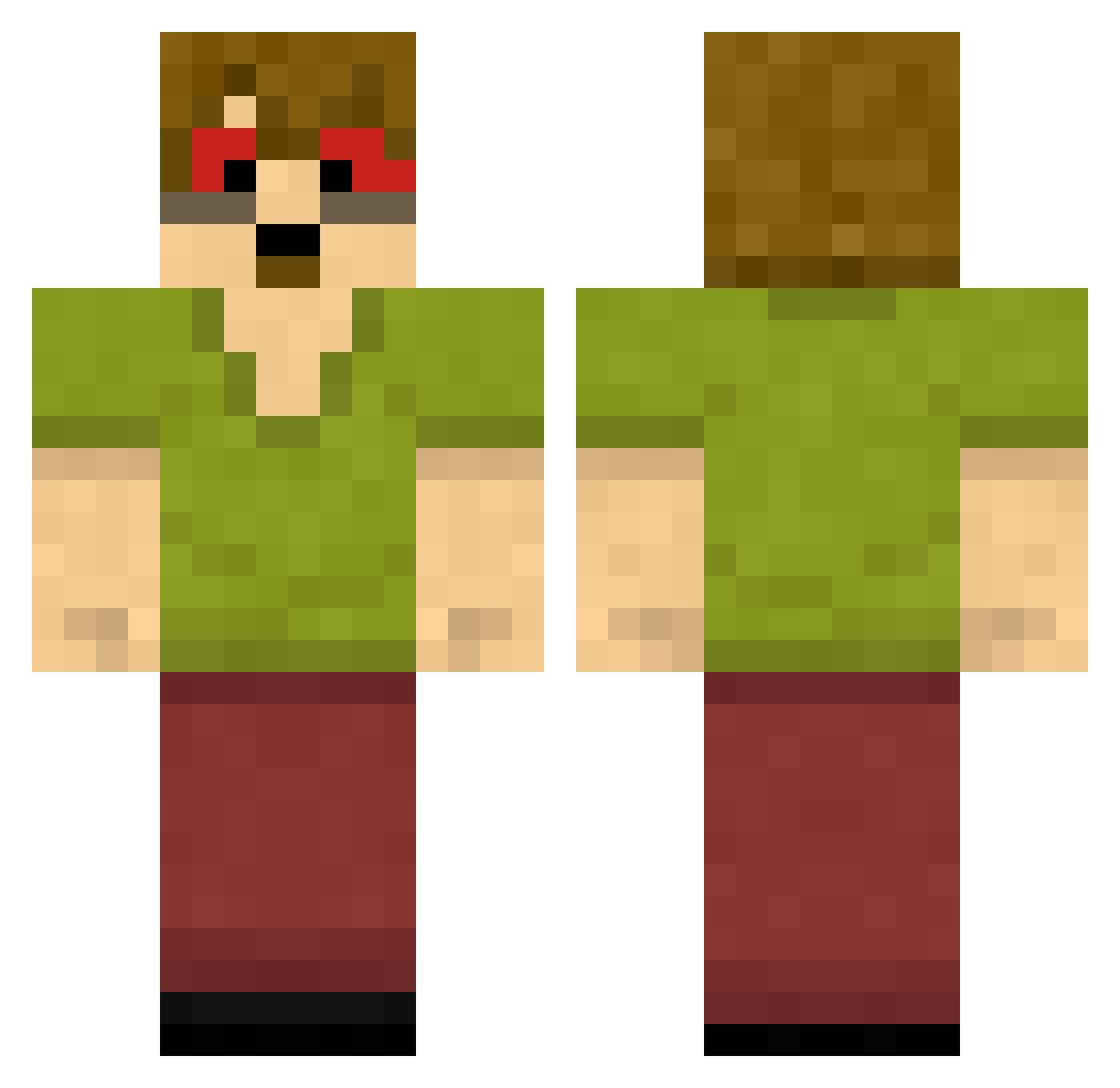 _oAce Minecraft skin, front and back view