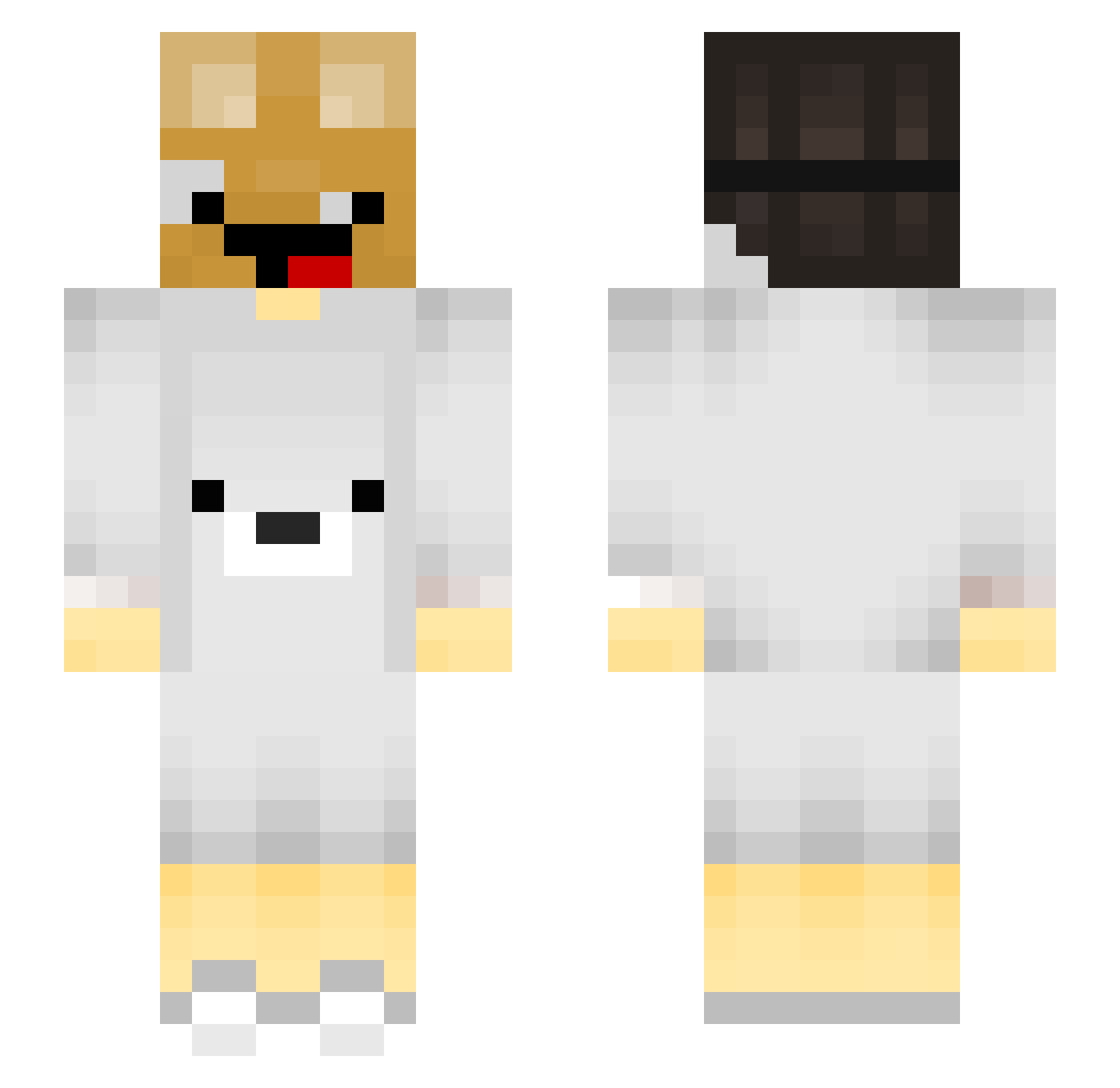 Ziltux Minecraft skin, front and back view