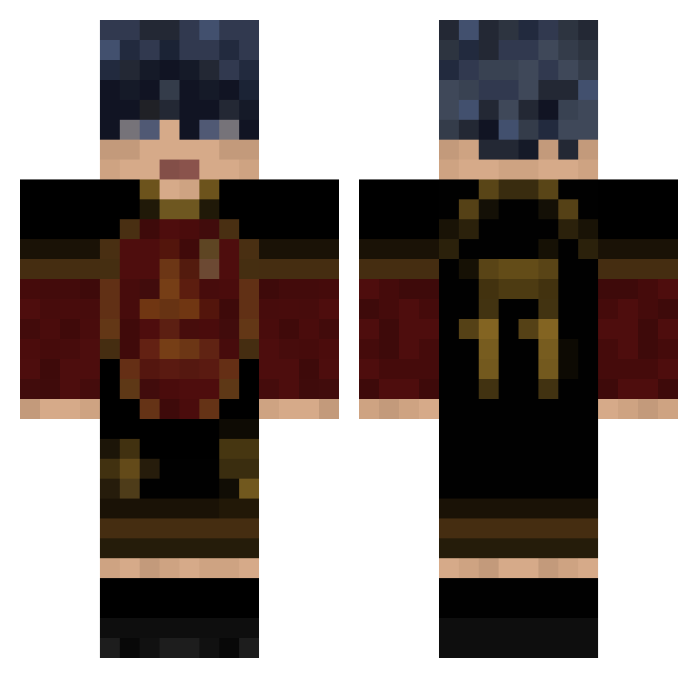 KaezyoXD Minecraft skin, front and back view