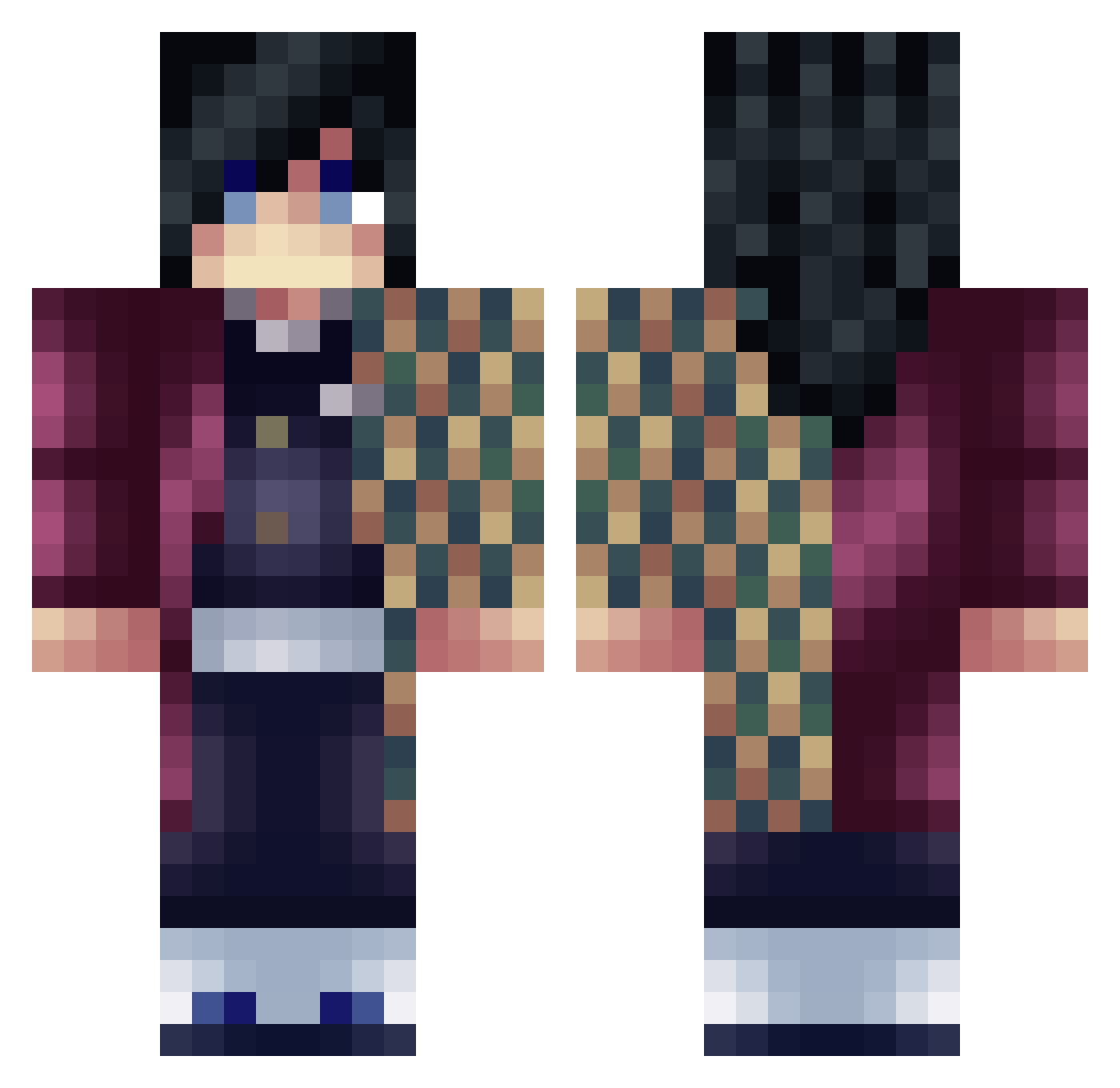 seisDAN Minecraft skin, front and back view
