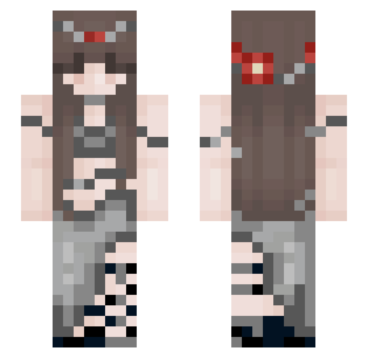 Samantha_2009 Minecraft skin, front and back view
