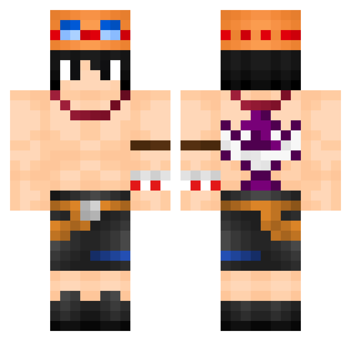 FLOKI_Dark Minecraft skin, front and back view