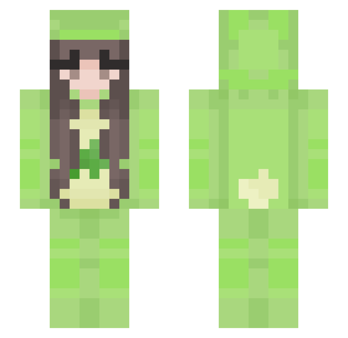 Naeveh Minecraft skin, front and back view