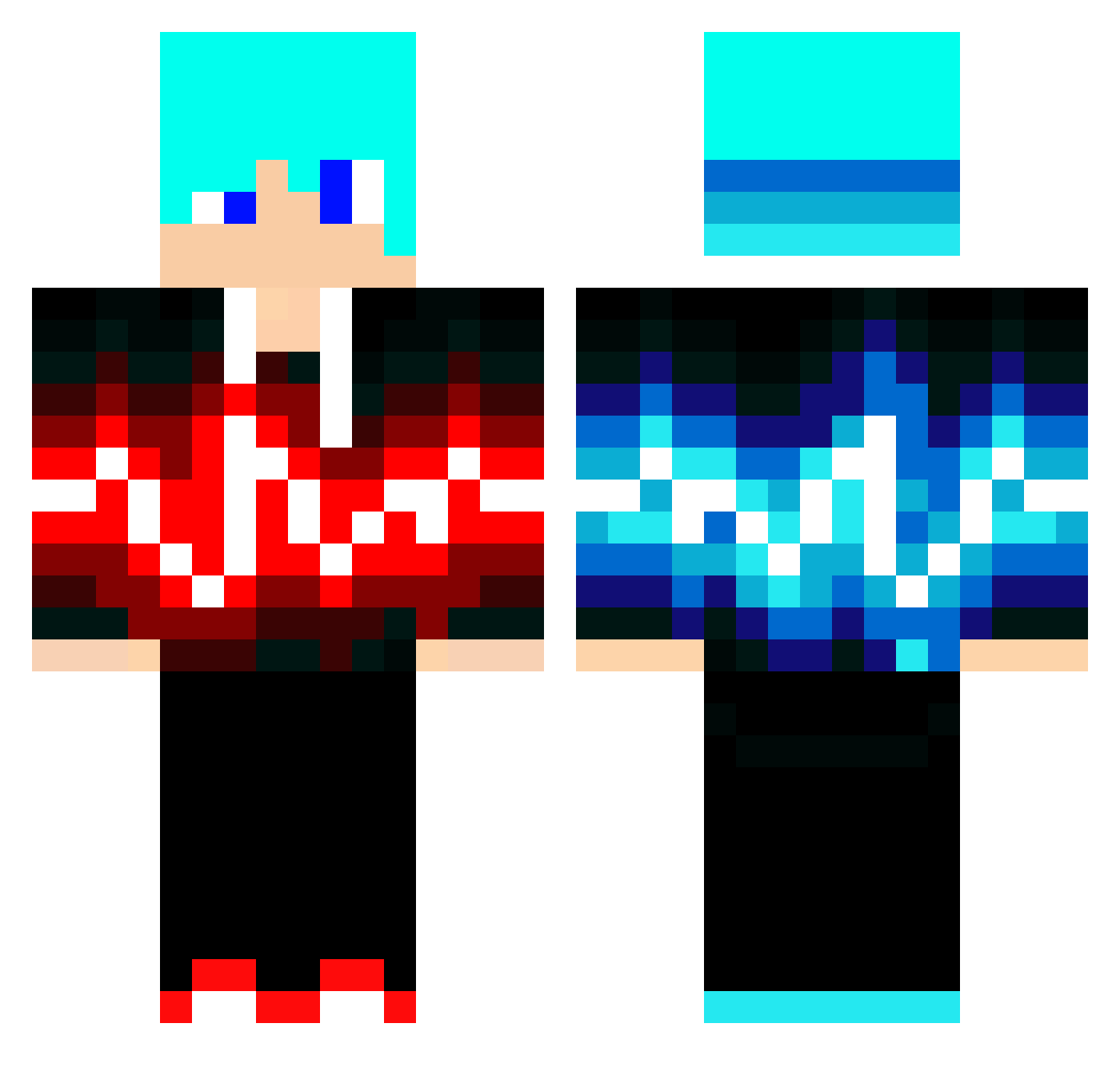 0hToxic Minecraft skin, front and back view