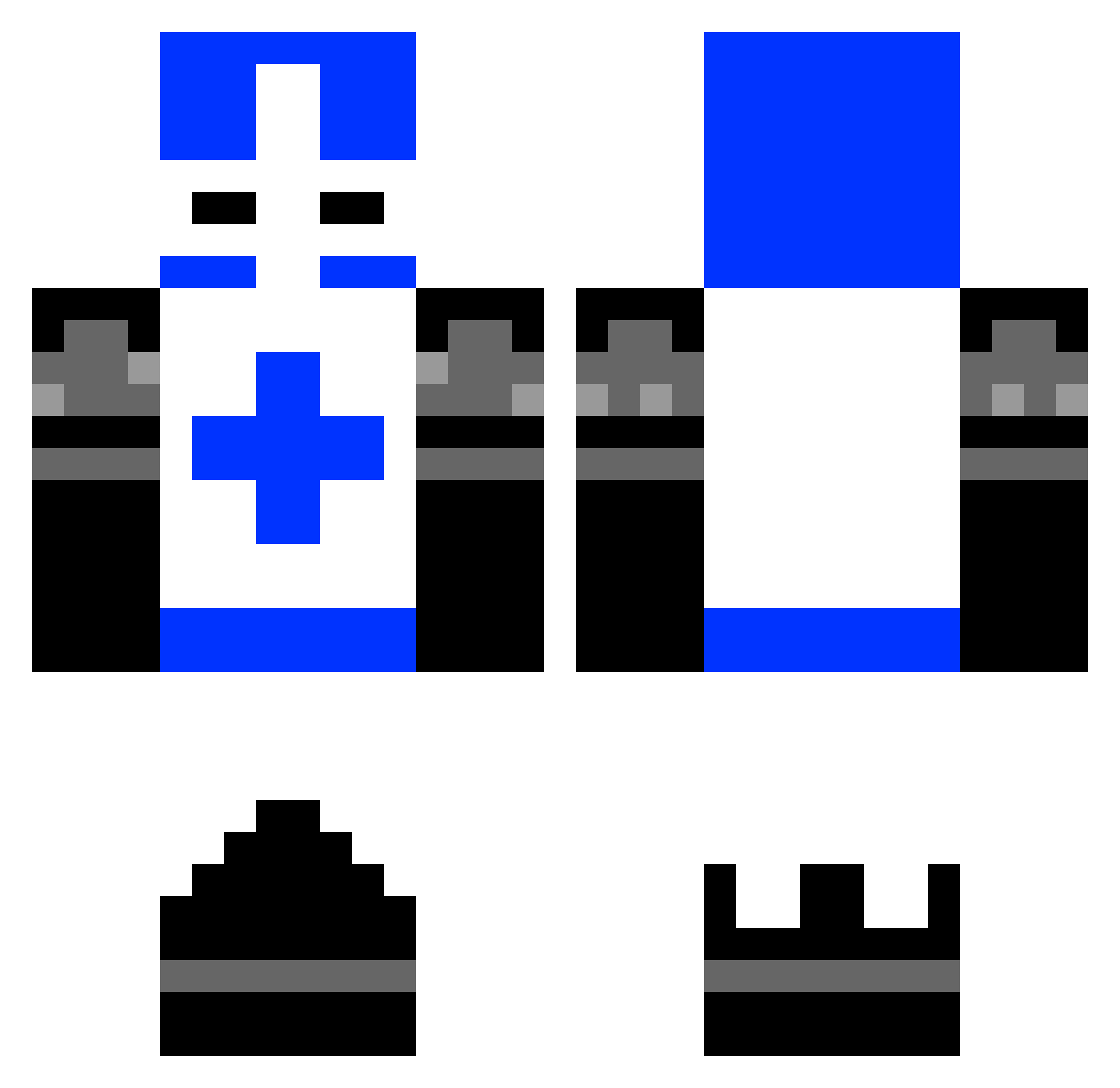 BooBoos Minecraft skin, front and back view