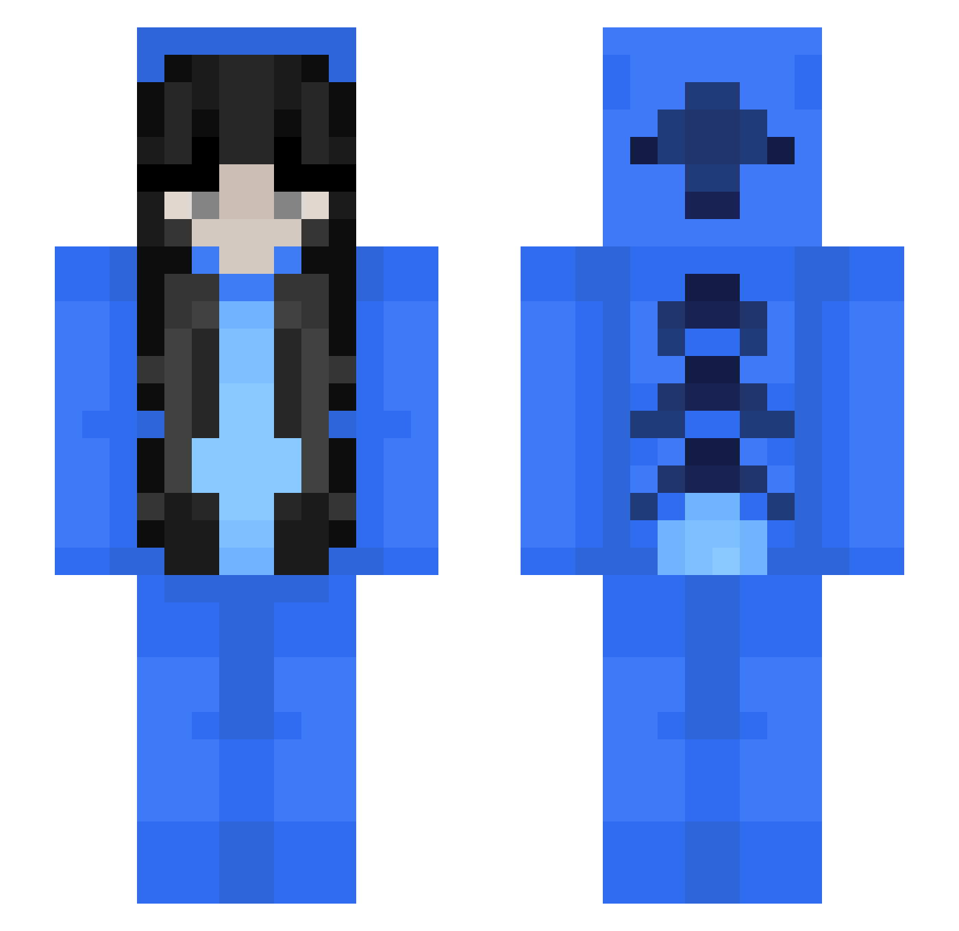 Loukes2 Minecraft skin, front and back view