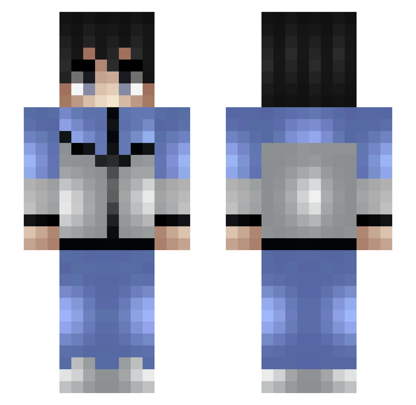 Betede3afrite Minecraft skin, front and back view