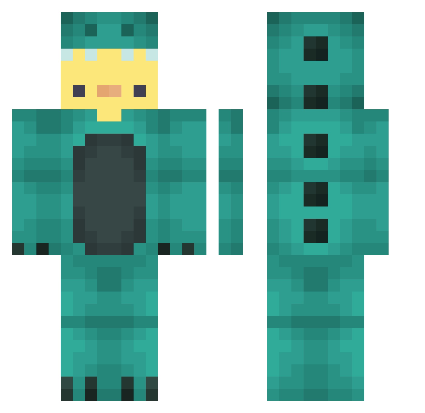 Vdoaa Minecraft skin, front and back view