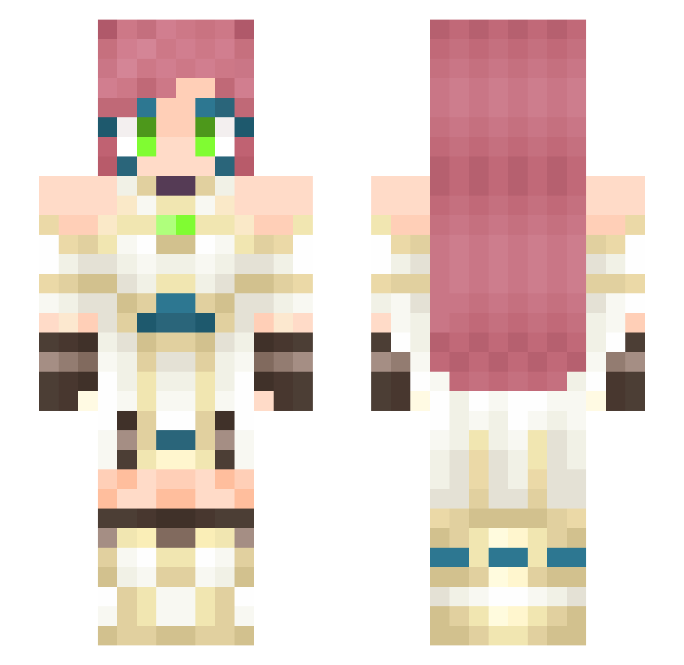 TheFishEye Minecraft skin, front and back view