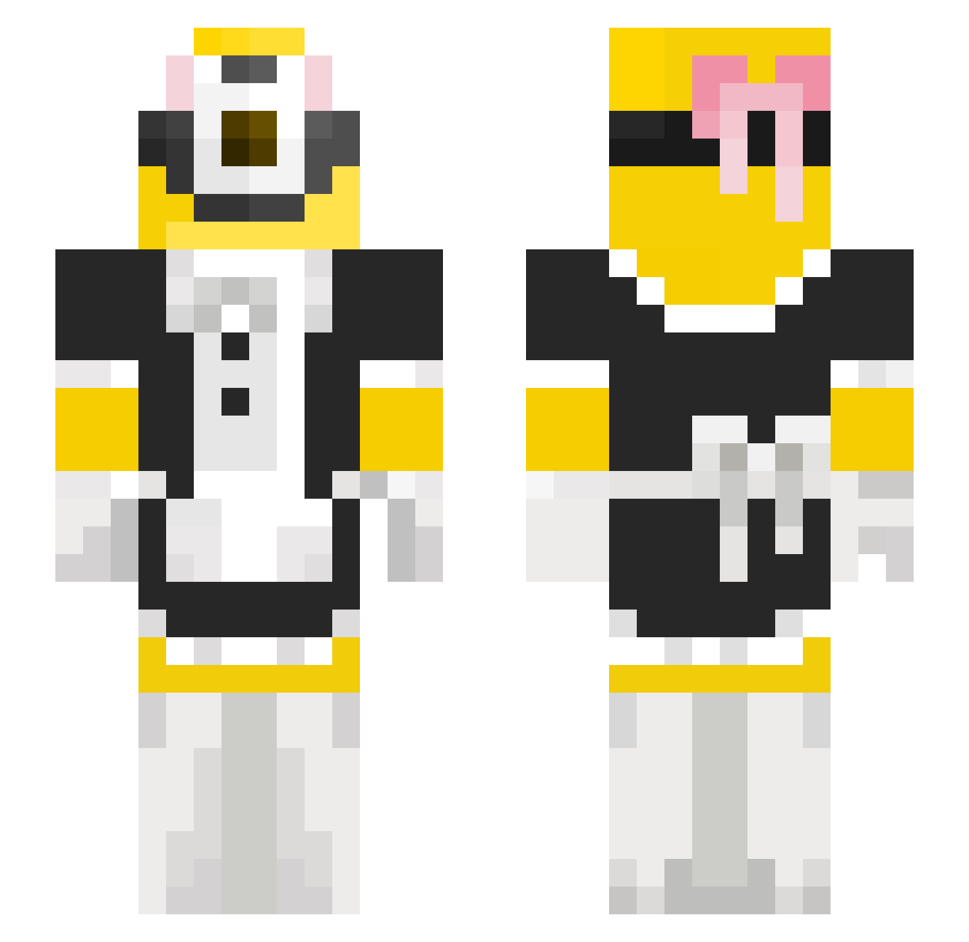 BongoGaming Minecraft skin, front and back view