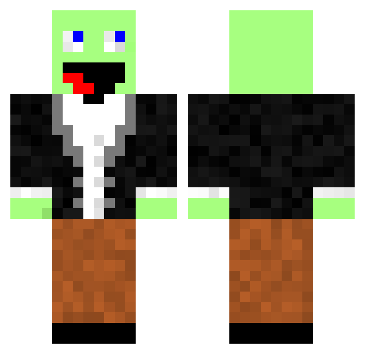 Kropa1221 Minecraft skin, front and back view
