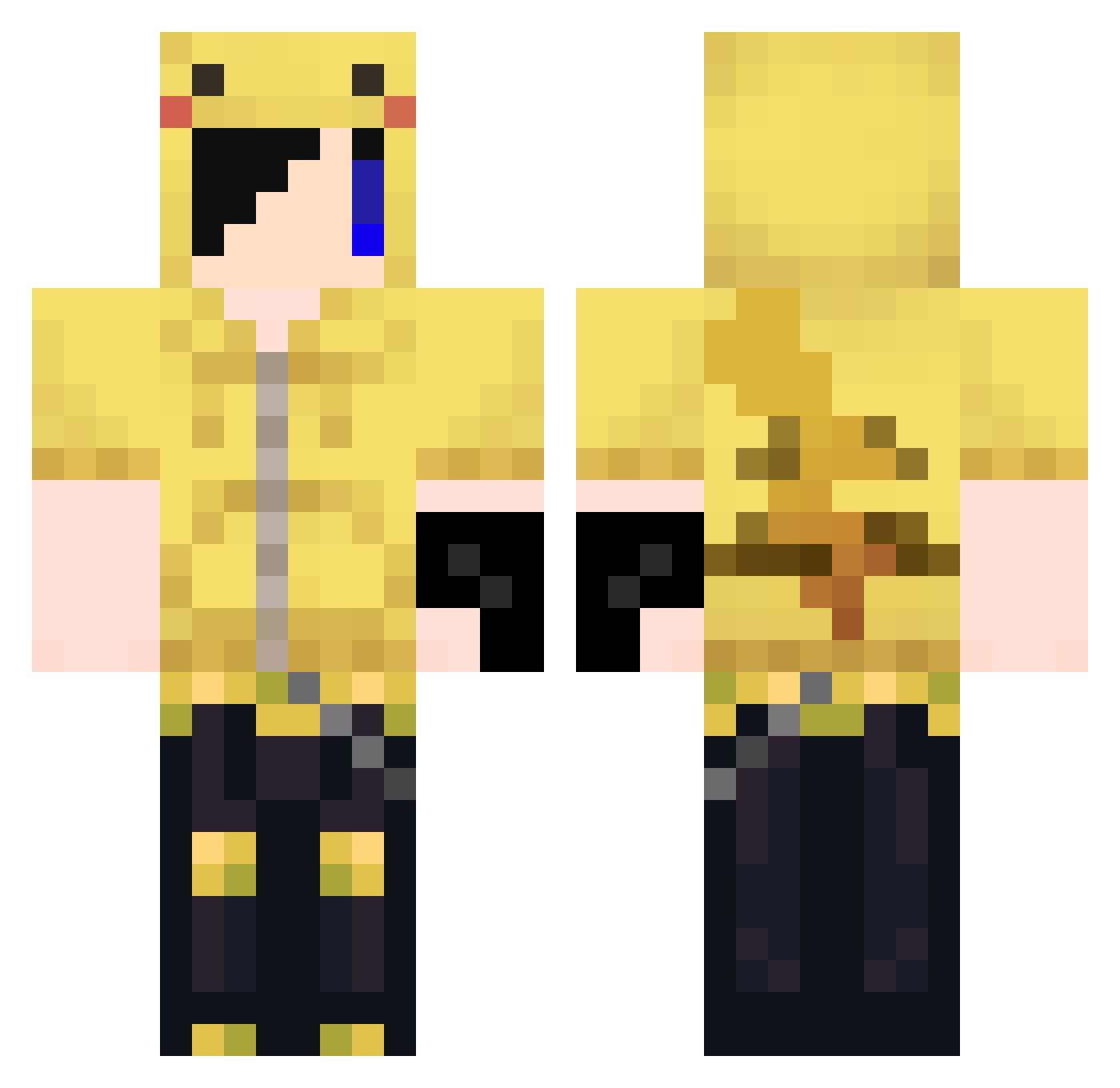 KKxKatsu Minecraft skin, front and back view