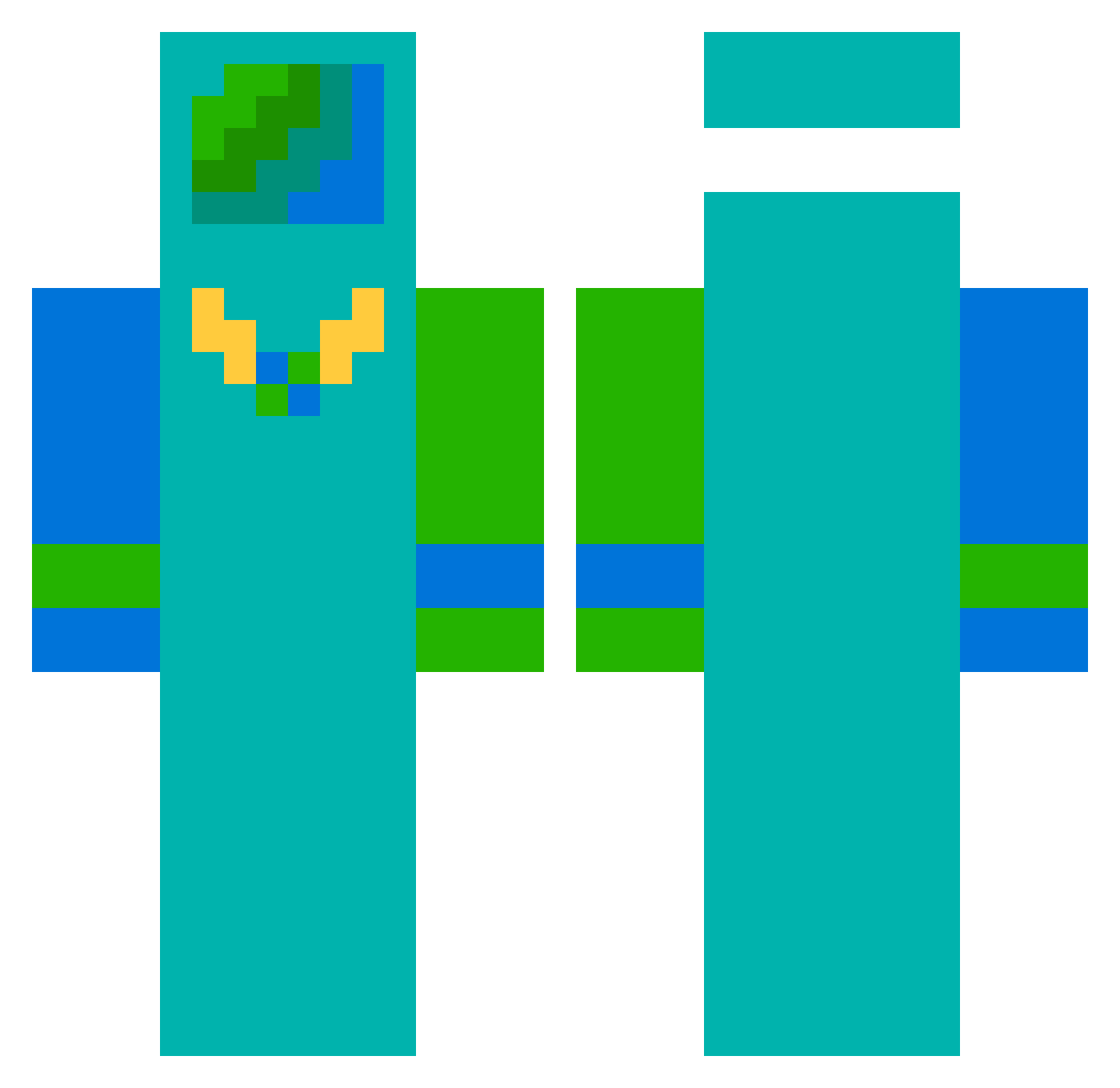 Mit_cz Minecraft skin, front and back view