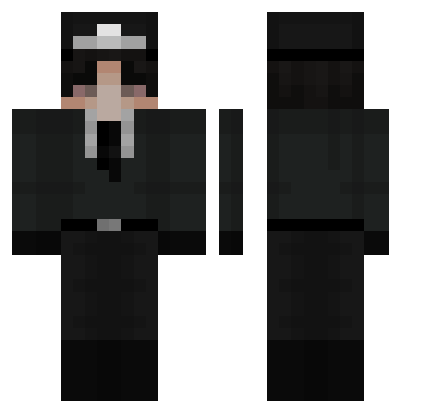 wdtnssjdr Minecraft skin, front and back view