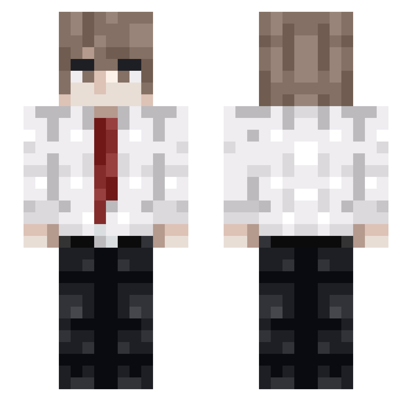 Ironiquement Minecraft skin, front and back view