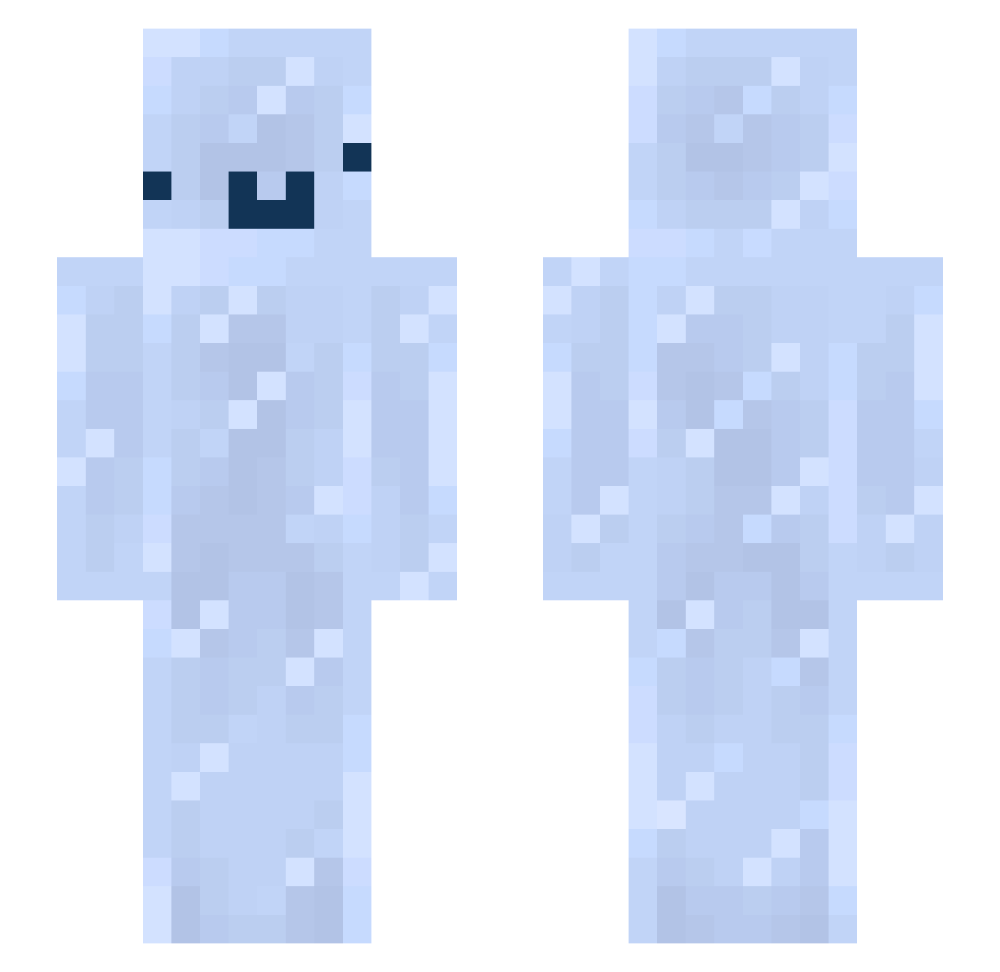 Icceeyy Minecraft skin, front and back view