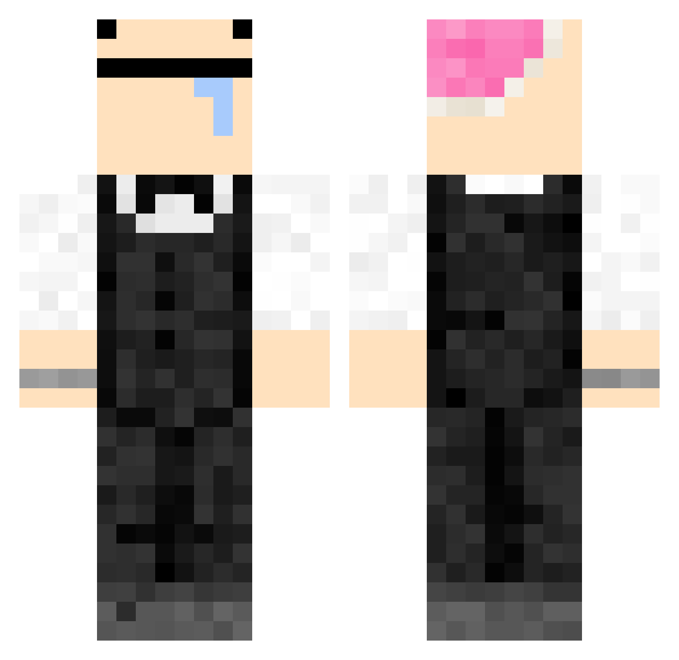 NotSnurples Minecraft skin, front and back view
