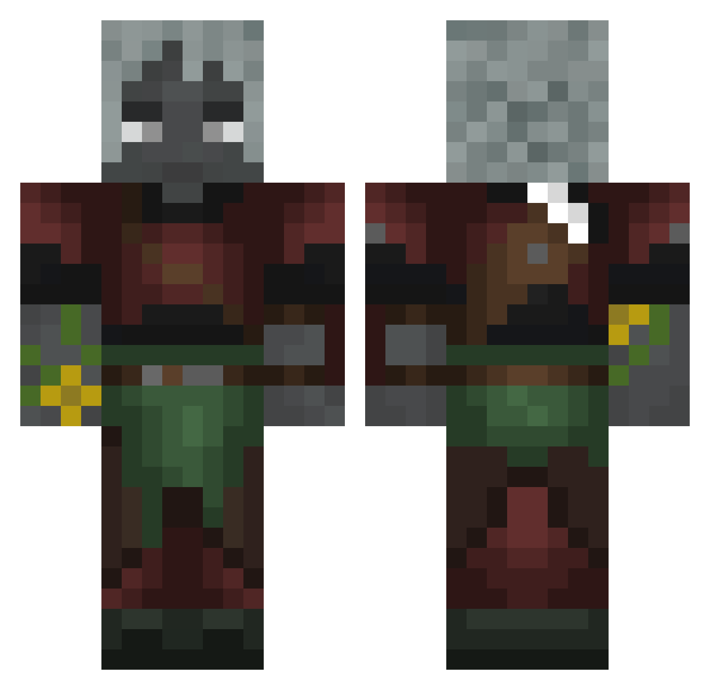 Bubanin Minecraft skin, front and back view