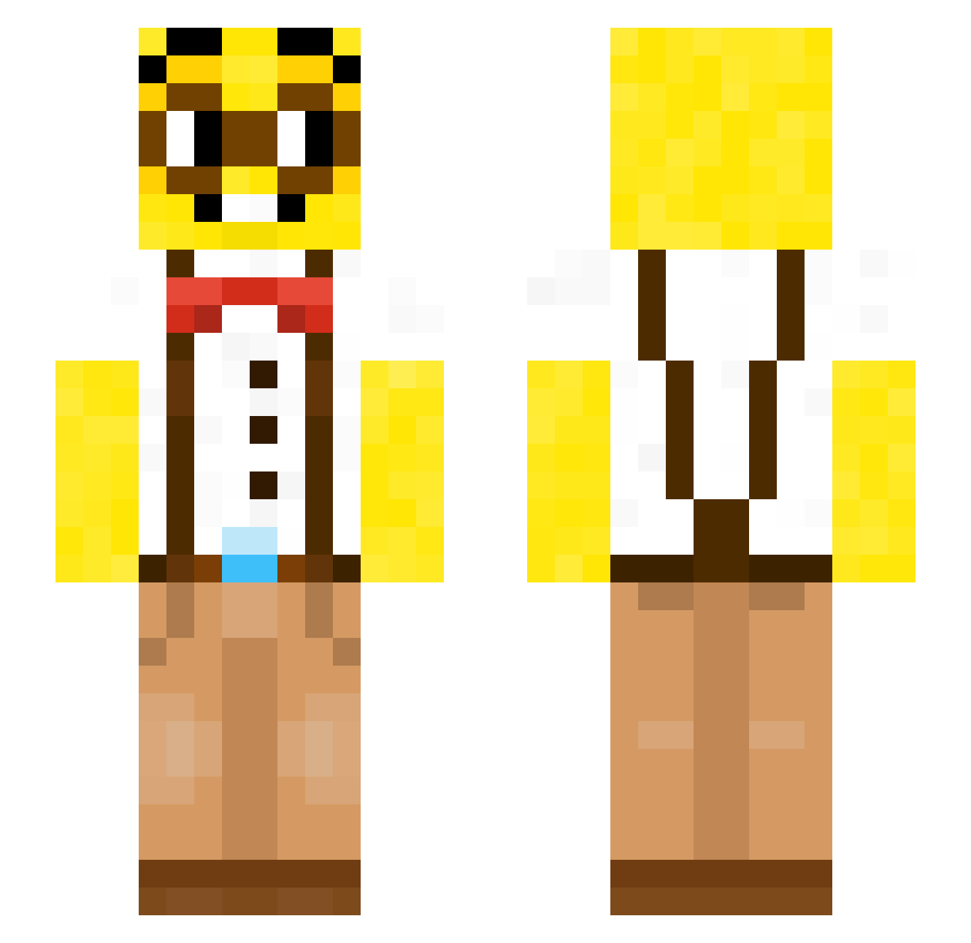 Mellophon3 Minecraft skin, front and back view