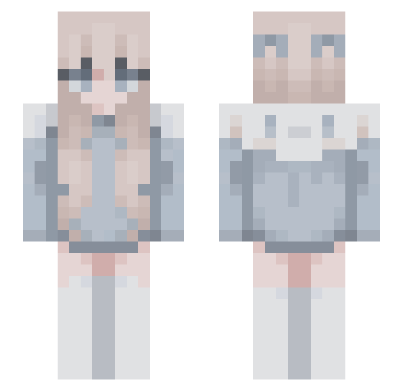 YukiRoyal Minecraft skin, front and back view