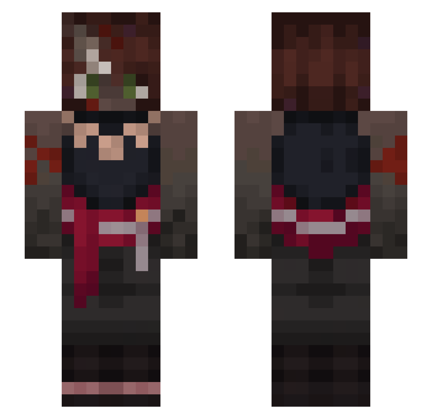 Keithoss Minecraft skin, front and back view