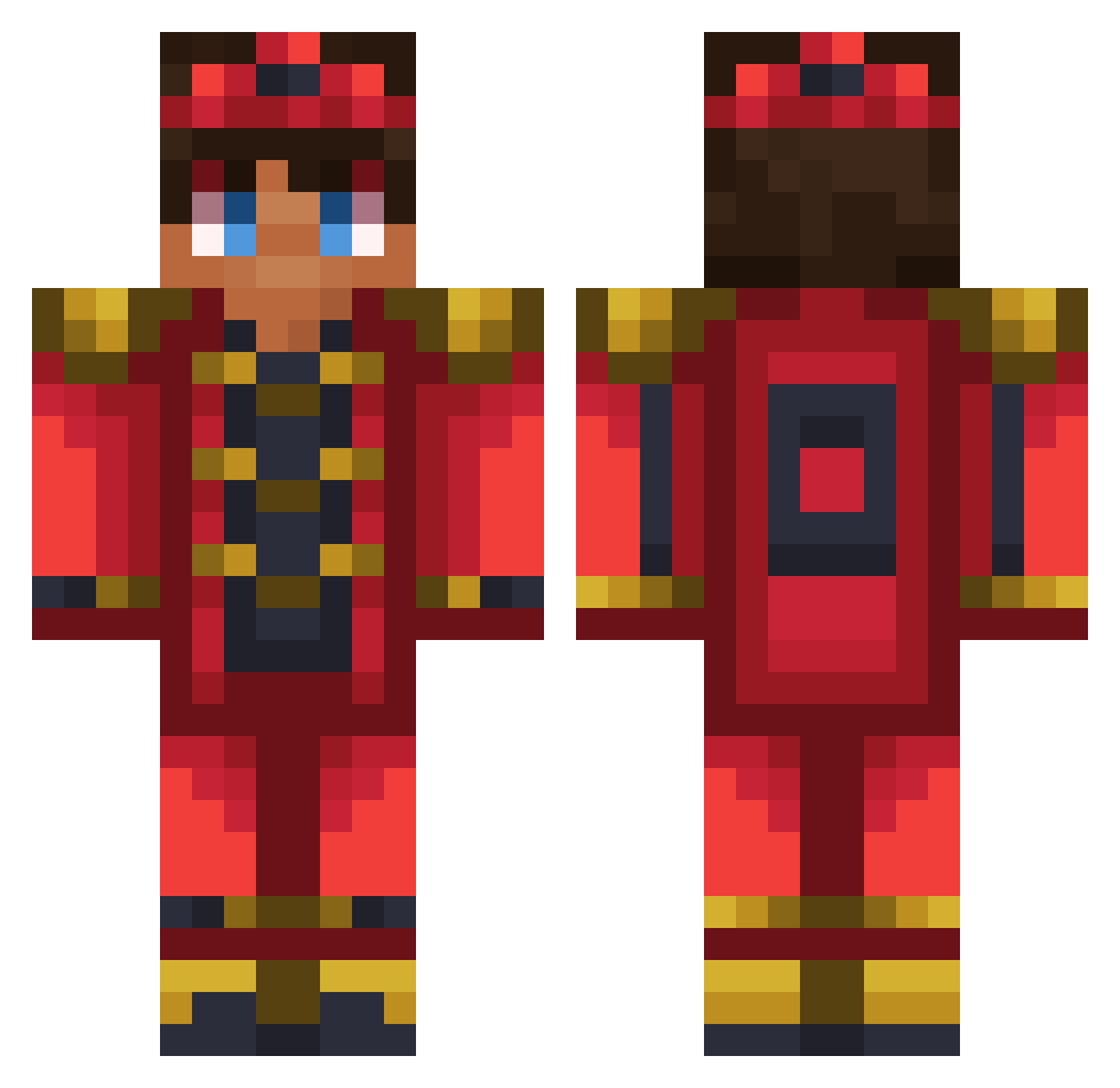 Fruvs Minecraft skin, front and back view