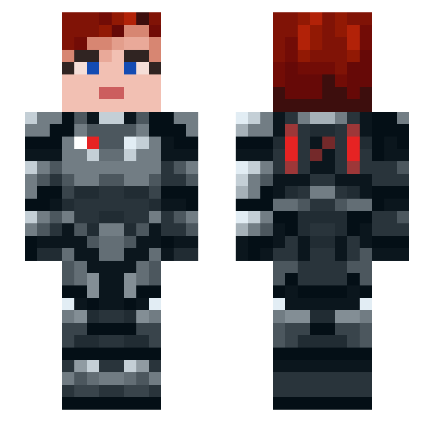 angrybirb Minecraft skin, front and back view