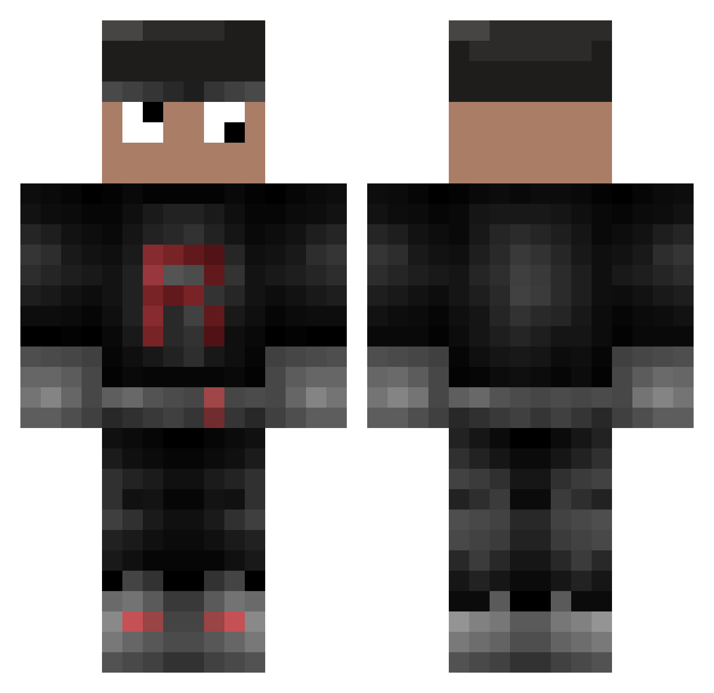 DeadlyWubz999 Minecraft skin, front and back view