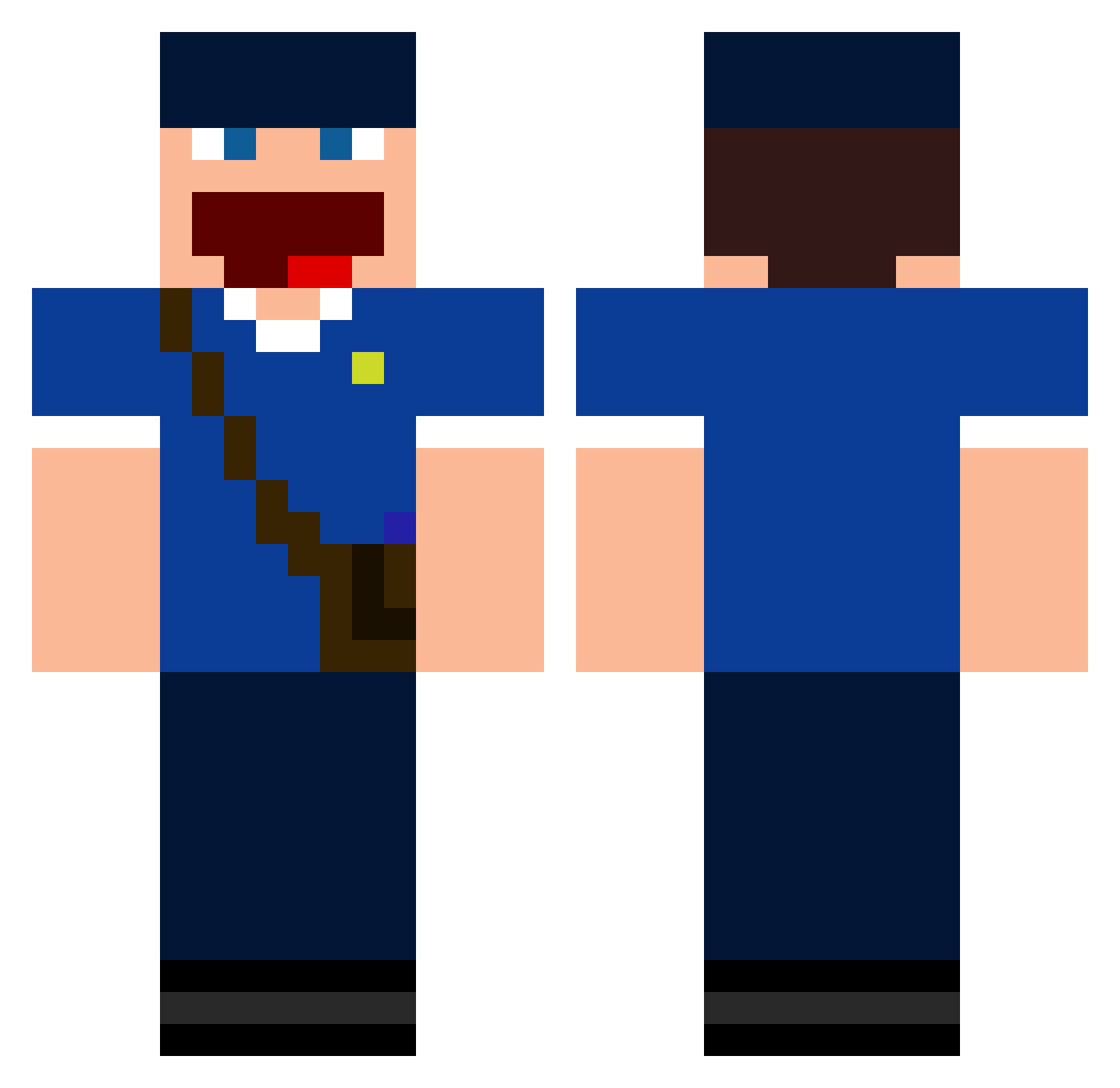 Citythedox Minecraft skin, front and back view