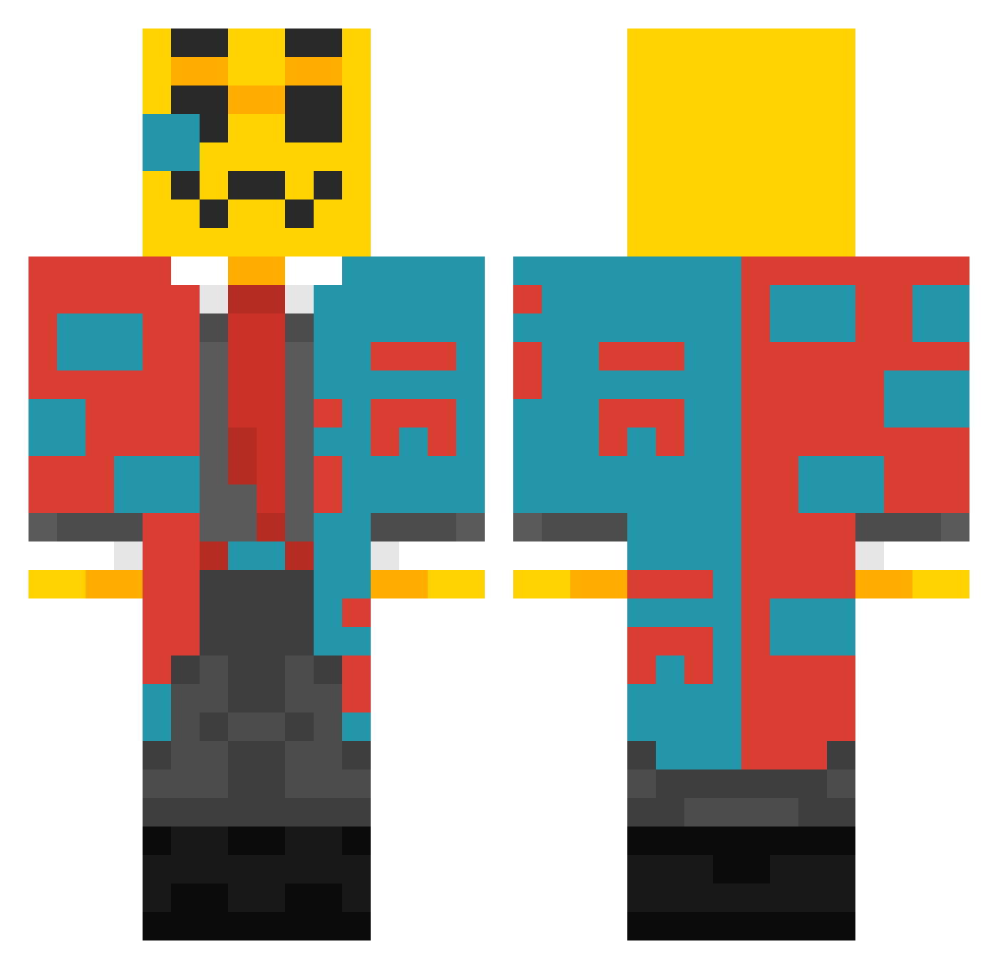 Crow_Sys Minecraft skin, front and back view