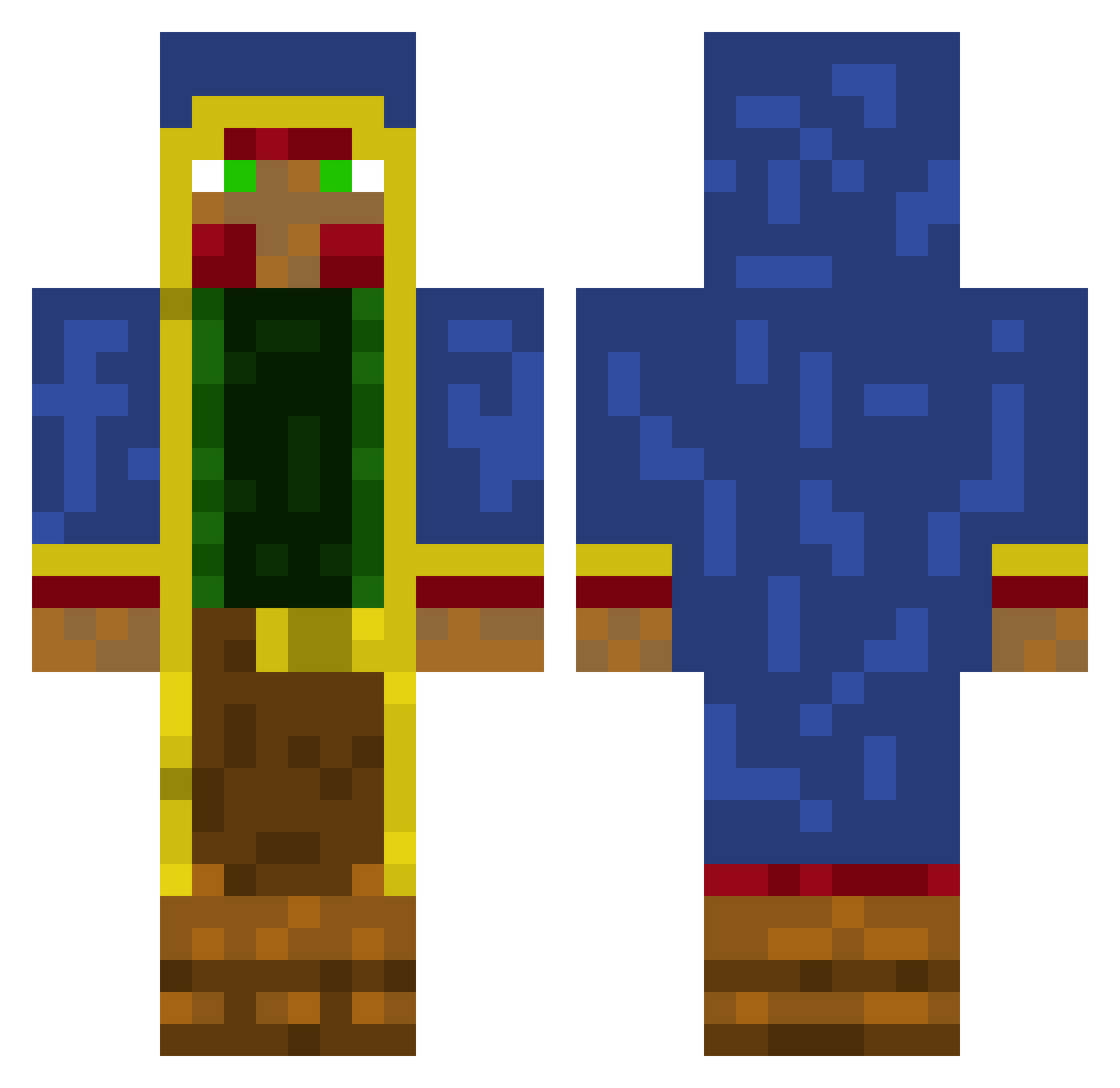 luci879 Minecraft skin, front and back view