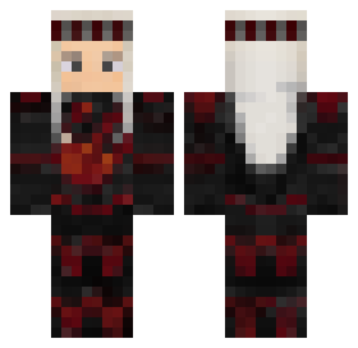 cnkz Minecraft skin, front and back view