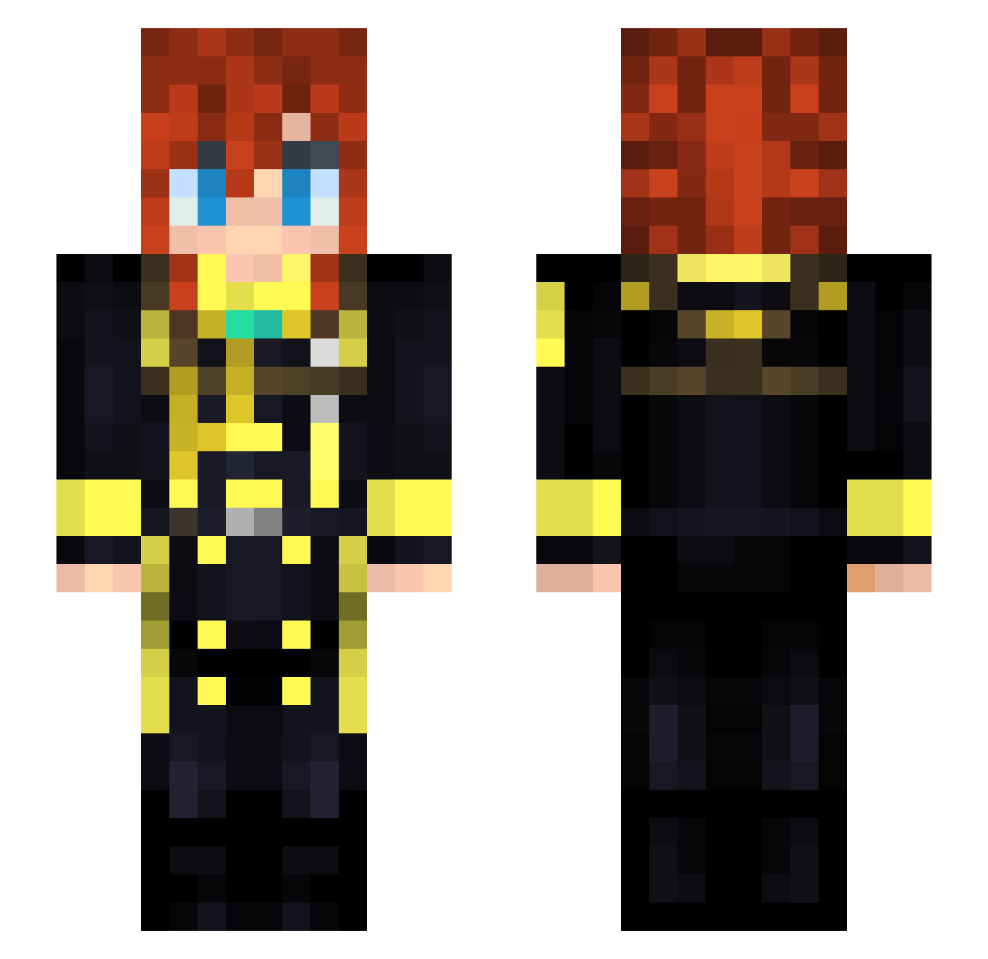 IRaizy Minecraft skin, front and back view