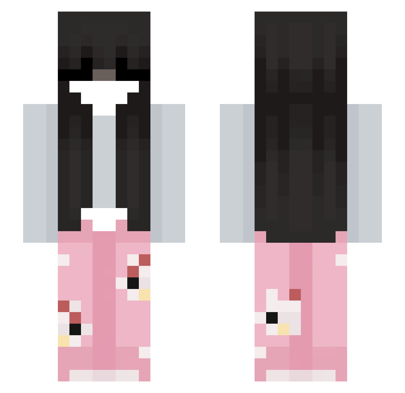 Dyniek001 Minecraft skin, front and back view