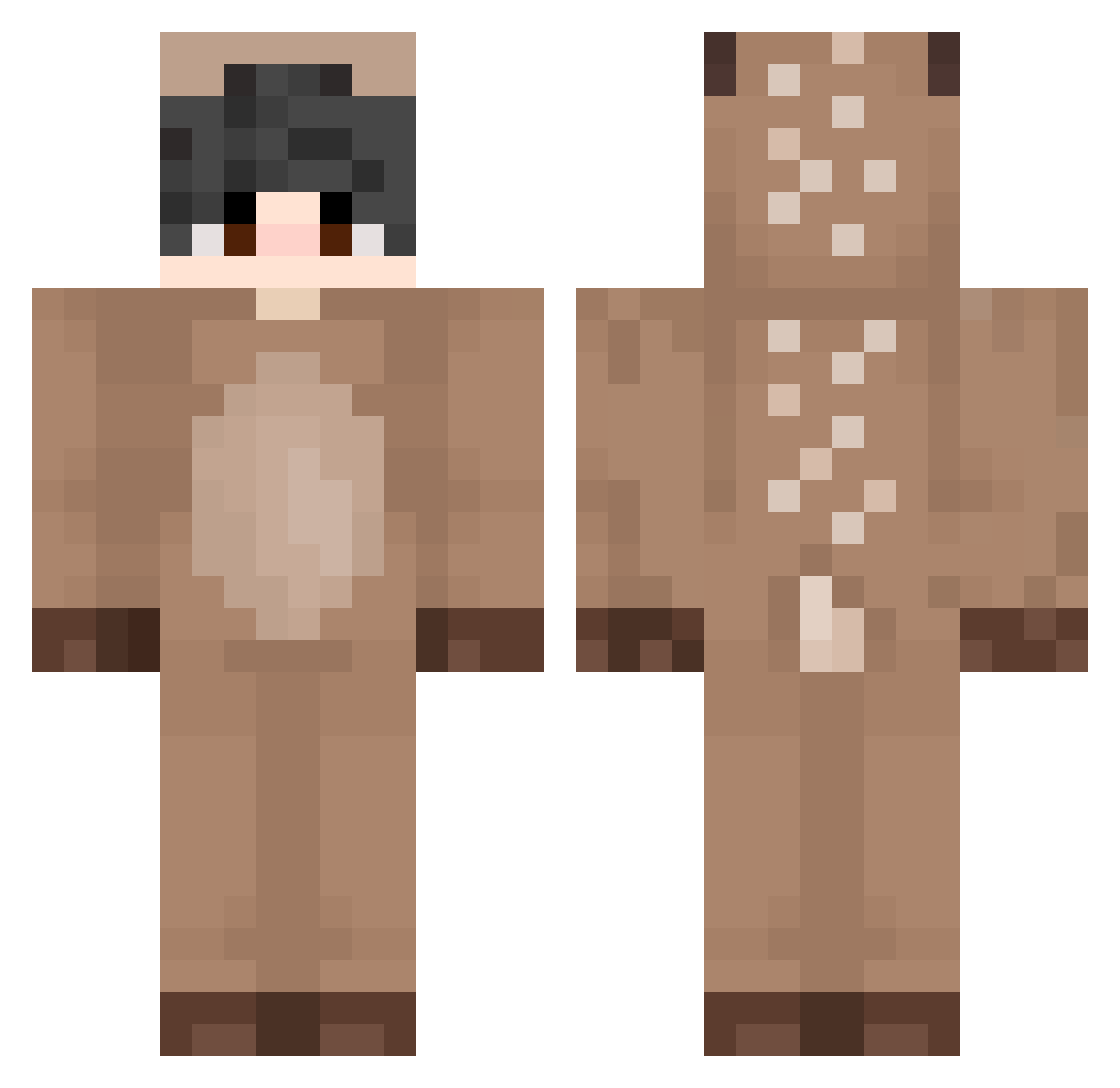 panteraWAA Minecraft skin, front and back view