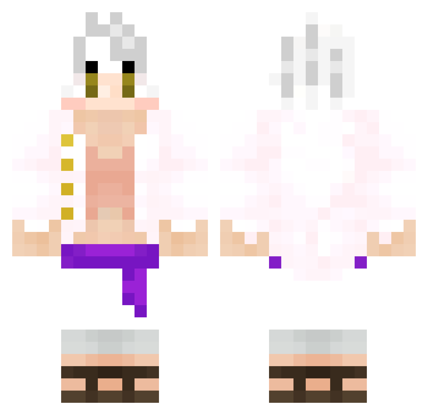 UselessItem Minecraft skin, front and back view