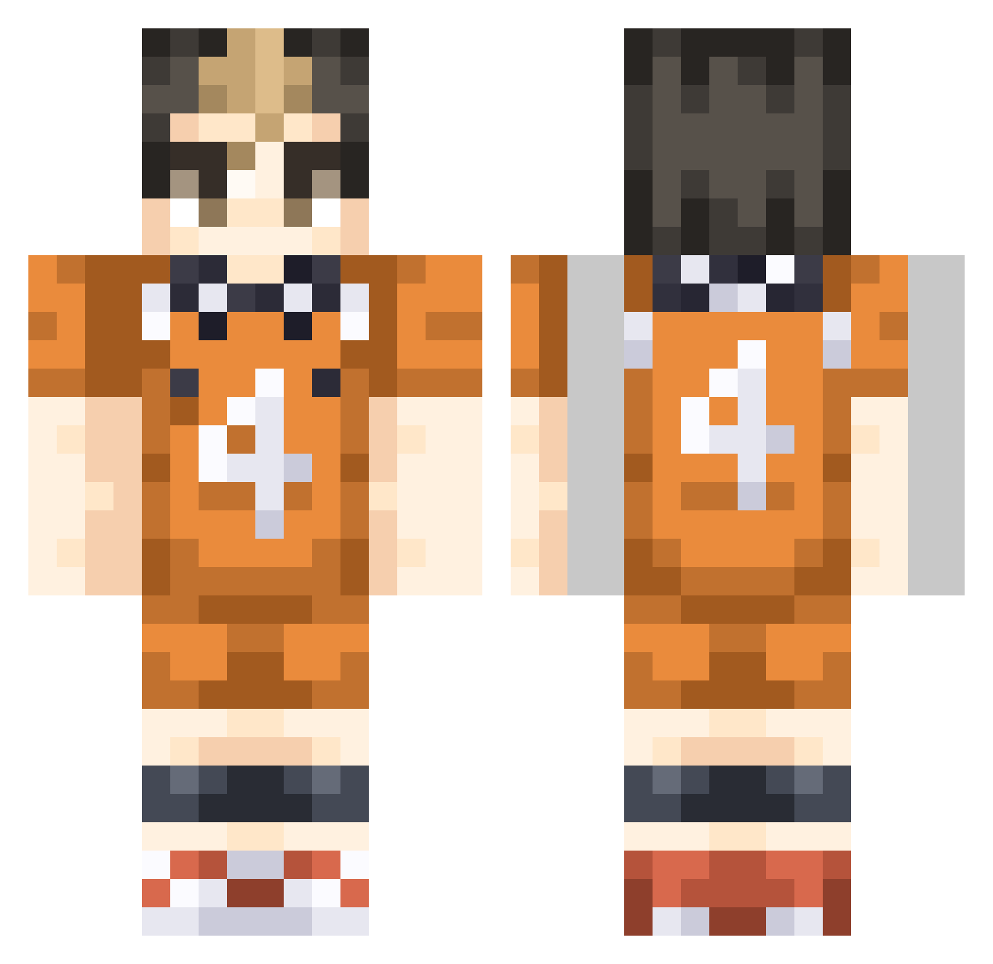 L0B1N Minecraft skin, front and back view